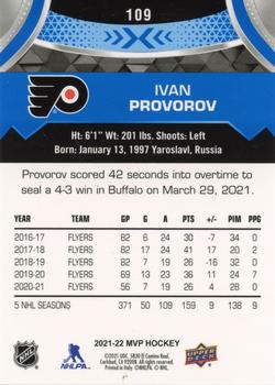 2021-22 Upper Deck MVP - Blue #109 Ivan Provorov Back