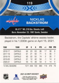 2021-22 Upper Deck MVP - Blue #119 Nicklas Backstrom Back
