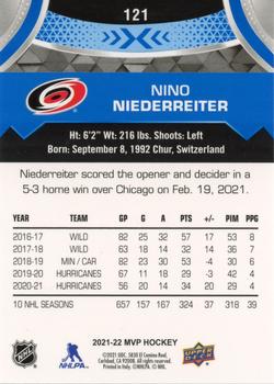 2021-22 Upper Deck MVP - Blue #121 Nino Niederreiter Back