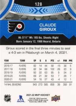 2021-22 Upper Deck MVP - Blue #128 Claude Giroux Back