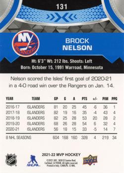 2021-22 Upper Deck MVP - Blue #131 Brock Nelson Back