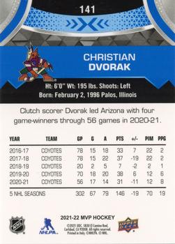 2021-22 Upper Deck MVP - Blue #141 Christian Dvorak Back