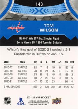 2021-22 Upper Deck MVP - Blue #143 Tom Wilson Back