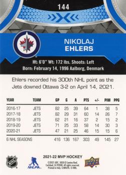 2021-22 Upper Deck MVP - Blue #144 Nikolaj Ehlers Back