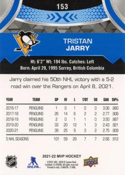 2021-22 Upper Deck MVP - Blue #153 Tristan Jarry Back