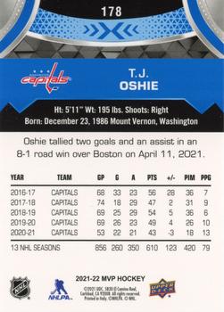 2021-22 Upper Deck MVP - Blue #178 T.J. Oshie Back
