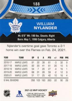 2021-22 Upper Deck MVP - Blue #188 William Nylander Back