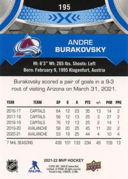 2021-22 Upper Deck MVP - Blue #195 Andre Burakovsky Back