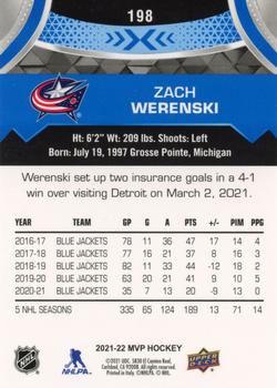 2021-22 Upper Deck MVP - Blue #198 Zach Werenski Back