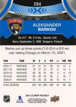 2021-22 Upper Deck MVP - Blue #204 Aleksander Barkov Back