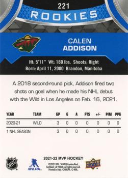 2021-22 Upper Deck MVP - Blue #221 Calen Addison Back