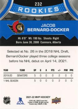 2021-22 Upper Deck MVP - Blue #232 Jacob Bernard-Docker Back