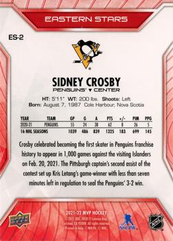 2021-22 Upper Deck MVP - Eastern Stars #ES-2 Sidney Crosby Back