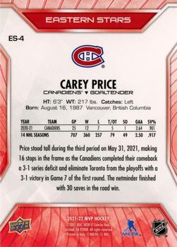 2021-22 Upper Deck MVP - Eastern Stars #ES-4 Carey Price Back