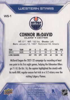 2021-22 Upper Deck MVP - Western Stars #WS-1 Connor McDavid Back