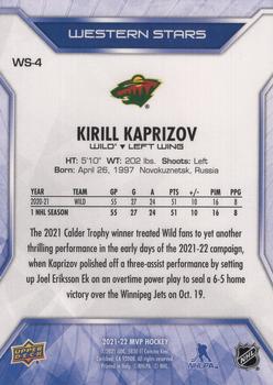 2021-22 Upper Deck MVP - Western Stars #WS-4 Kirill Kaprizov Back