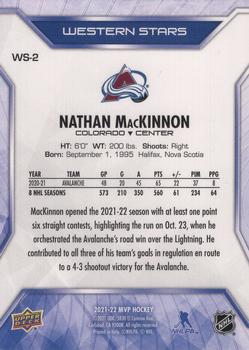 2021-22 Upper Deck MVP - Western Stars #WS-2 Nathan MacKinnon Back