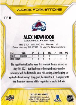2021-22 Upper Deck MVP - Rookie Formations #RF-5 Alex Newhook Back