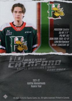 2021-22 Extreme Halifax Mooseheads (QMJHL) #5 Mathieu Cataford Back
