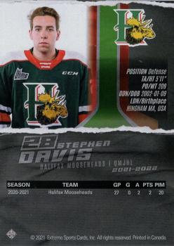 2021-22 Extreme Halifax Mooseheads (QMJHL) #13 Stephen Davis Back