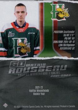 2021-22 Extreme Halifax Mooseheads (QMJHL) #17 Mathis Rousseau Back