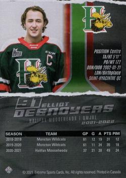 2021-22 Extreme Halifax Mooseheads (QMJHL) #22 Elliot Desnoyers Back