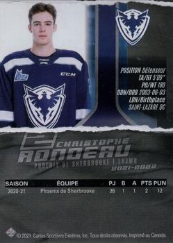 2021-22 Extreme Sherbrooke Phoenix (QMJHL) #1 Christophe Rondeau Back