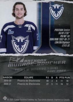 2021-22 Extreme Sherbrooke Phoenix (QMJHL) #14 Anthony Munroe-Boucher Back