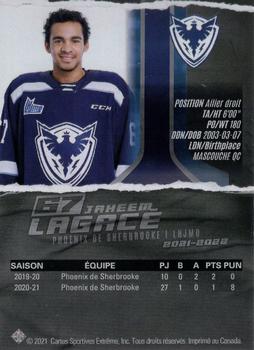 2021-22 Extreme Sherbrooke Phoenix (QMJHL) #19 Jaheem Lagace Back