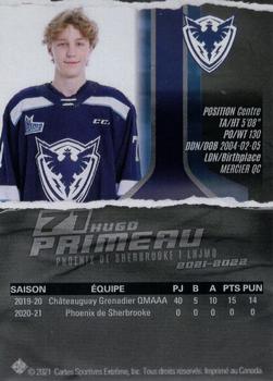 2021-22 Extreme Sherbrooke Phoenix (QMJHL) #20 Hugo Primeau Back