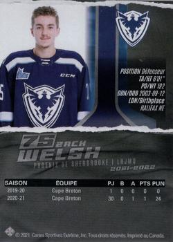 2021-22 Extreme Sherbrooke Phoenix (QMJHL) #22 Zach Welsh Back