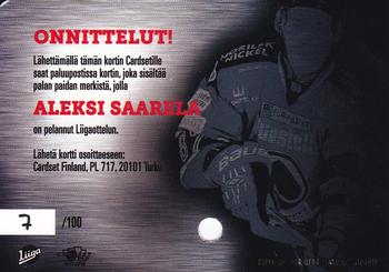 2017-18 Cardset Finland - Game Worn Patch Redemptions (Series One) #NNO Aleksi Saarela Back