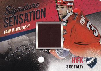 2017-18 Cardset Finland - Signature Sensation Game Worn Jersey Redemptions (Series One) #NNO Joe Finley Front