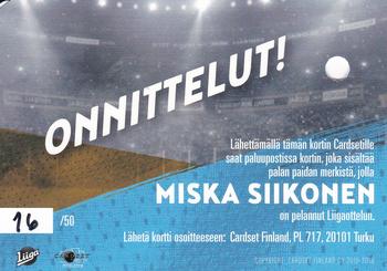 2018-19 Cardset Finland - Signature Sensation GWJ Series 1 Redemption #NNO Miska Siikonen Back