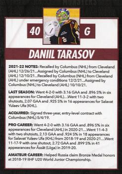2021-22 Cleveland Monsters (AHL) #NNO Daniil Tarasov Back