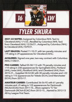 2021-22 Cleveland Monsters (AHL) #NNO Tyler Sikura Back