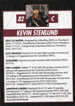 2021-22 Cleveland Monsters (AHL) #NNO Kevin Stenlund Back