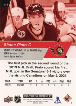 2021-22 Upper Deck NHL Star Rookies Box Set #11 Shane Pinto Back