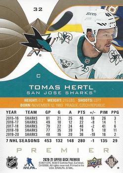 2020-21 Upper Deck Premier - Gold #32 Tomas Hertl Back