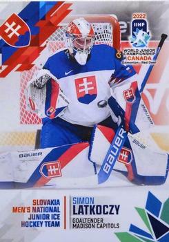 2022 BY Cards IIHF World Junior Championship (Unlicensed) #33 Simon Latkoczy Front