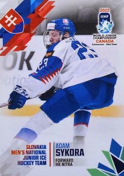 2022 BY Cards IIHF World Junior Championship (Unlicensed) #43 Adam Sykora Front