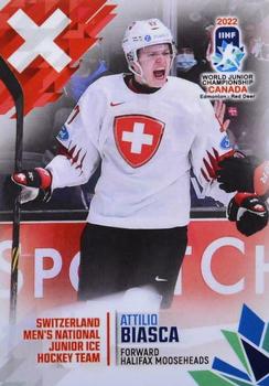 2022 BY Cards IIHF World Junior Championship (Unlicensed) #49 Attilio Biasca Front