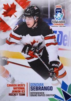 2022 BY Cards IIHF World Junior Championship (Unlicensed) #54 Donovan Sebrango Front