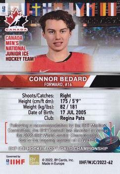 2022 BY Cards IIHF World Junior Championship (Unlicensed) #62 Connor Bedard Back