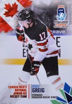 2022 BY Cards IIHF World Junior Championship (Unlicensed) #63 Ridly Greig Front