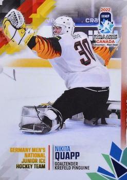 2022 BY Cards IIHF World Junior Championship (Unlicensed) #87 Nikita Quapp Front