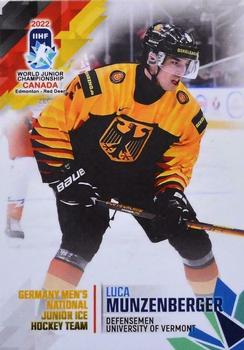 2022 BY Cards IIHF World Junior Championship (Unlicensed) #89 Luca Munzenberger Front