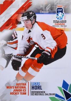 2022 BY Cards IIHF World Junior Championship (Unlicensed) #121 Lukas Horl Front