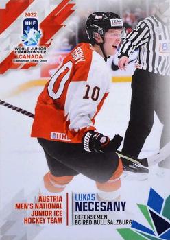 2022 BY Cards IIHF World Junior Championship (Unlicensed) #125 Lukas Necesany Front