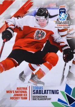 2022 BY Cards IIHF World Junior Championship (Unlicensed) #126 Tobias Sablattnig Front